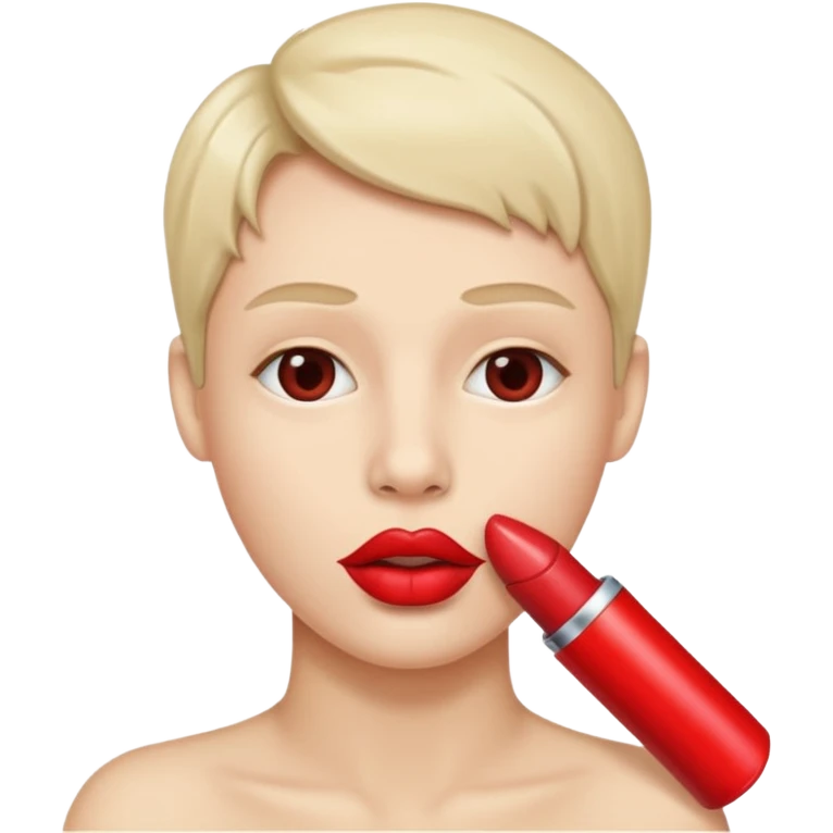 Male penis in mouth with red lipstick. emoji