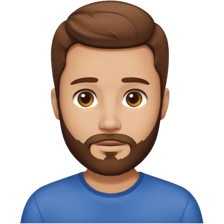 A man with brown hair and beard waiting for a hug emoji