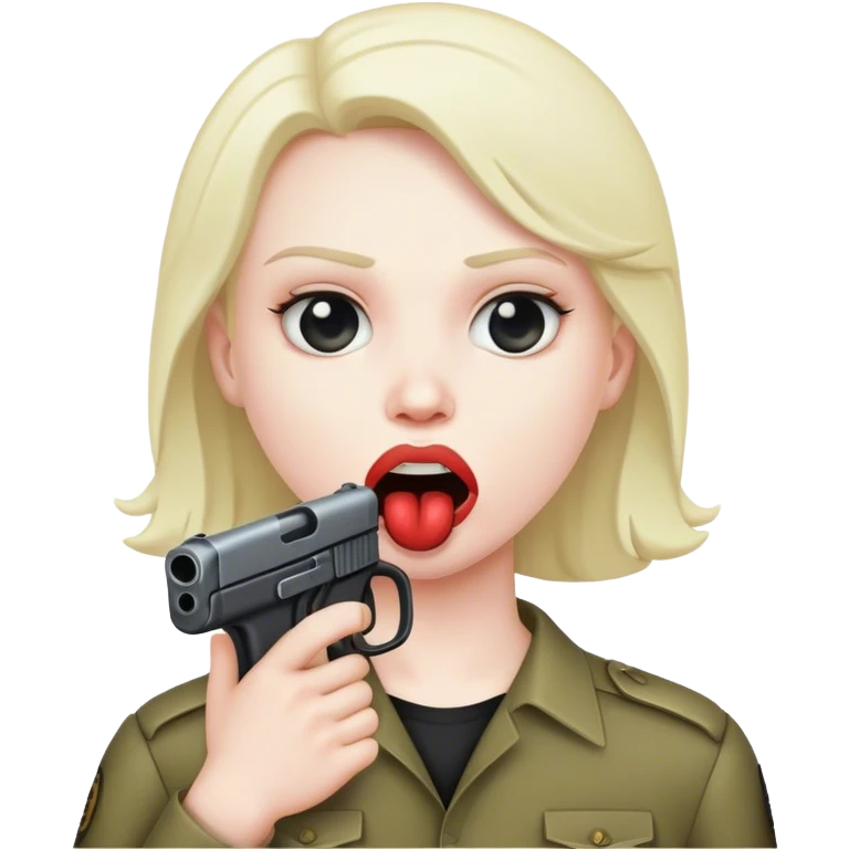Gun in mouth emoji