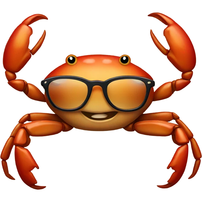 crab with glasses emoji