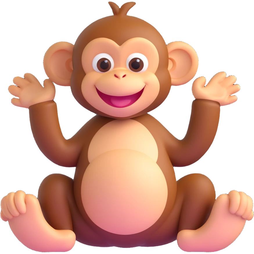 laughing monkey with hands on belly emoji
