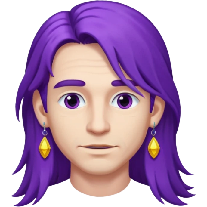 purple long haired man with earrings emoji