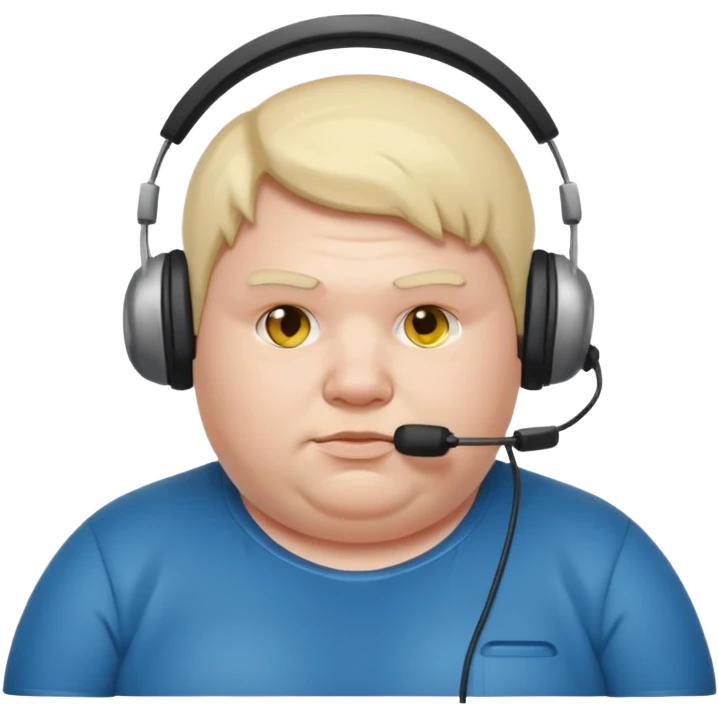 Fat lazy gamer emoji