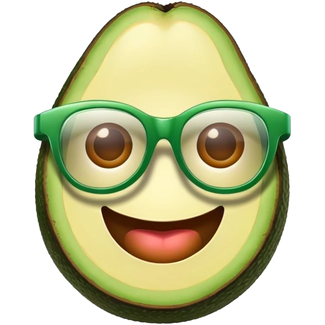 Aguacate con lentes y boca  emoji
