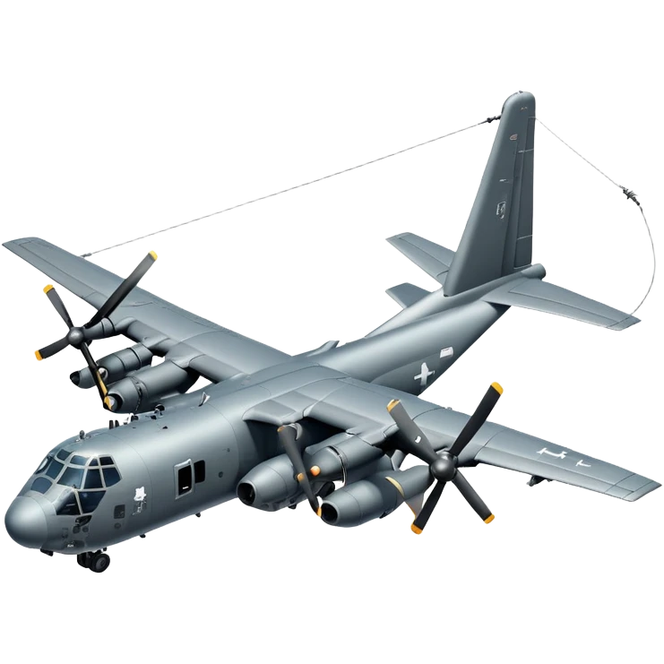 AC-130 gunship military aircraft with visible cannons and weapons flying in the sky emoji