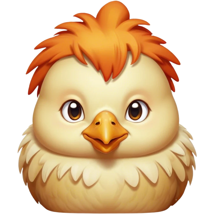 Cute Chicken with orange hair sad emoji