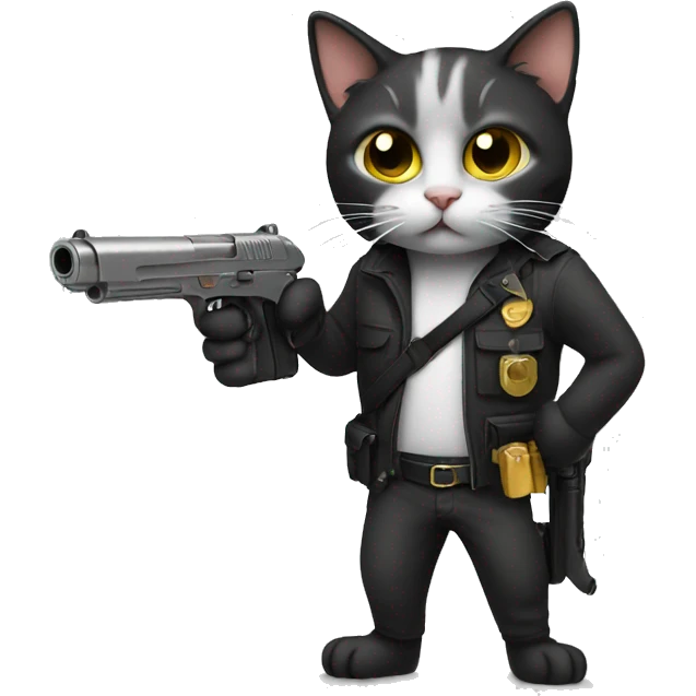 Cat with gun emoji