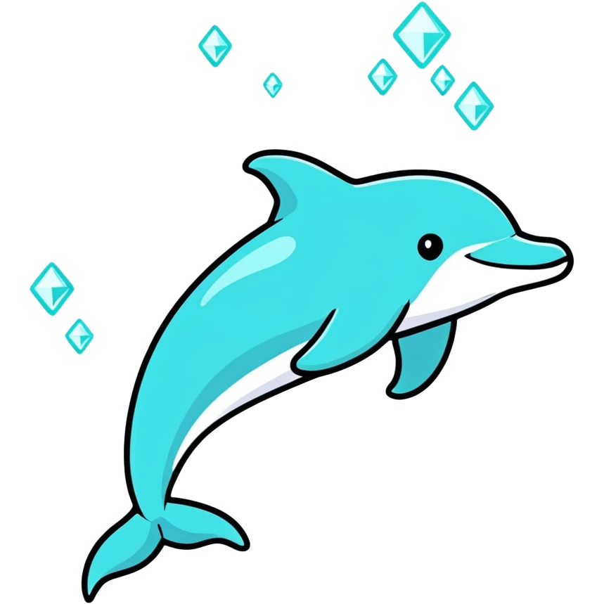 Crystalline dolphin figure emoji
