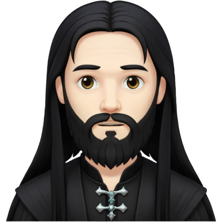 gothic man with long hair and  beard emoji