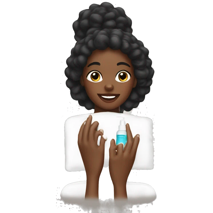 christmas black girl doing skincare  emoji