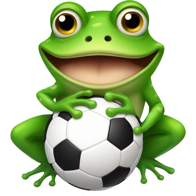 frog with a soccer ball emoji