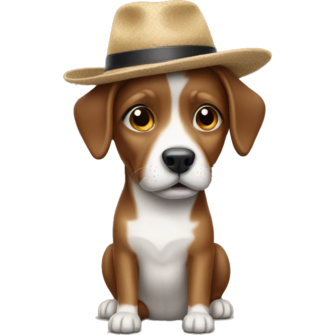 Dog holding a hat emoji