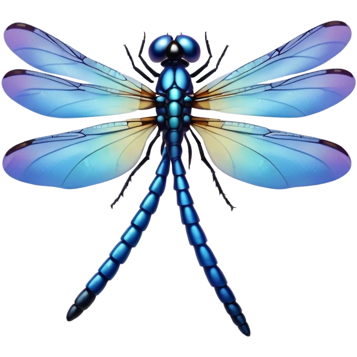 "A delicate dragonfly in shades of blue, wings glowing softly." emoji