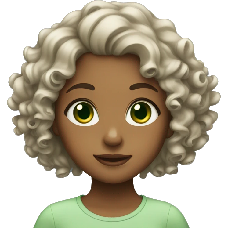 Girl with green eyes and curly hair emoji