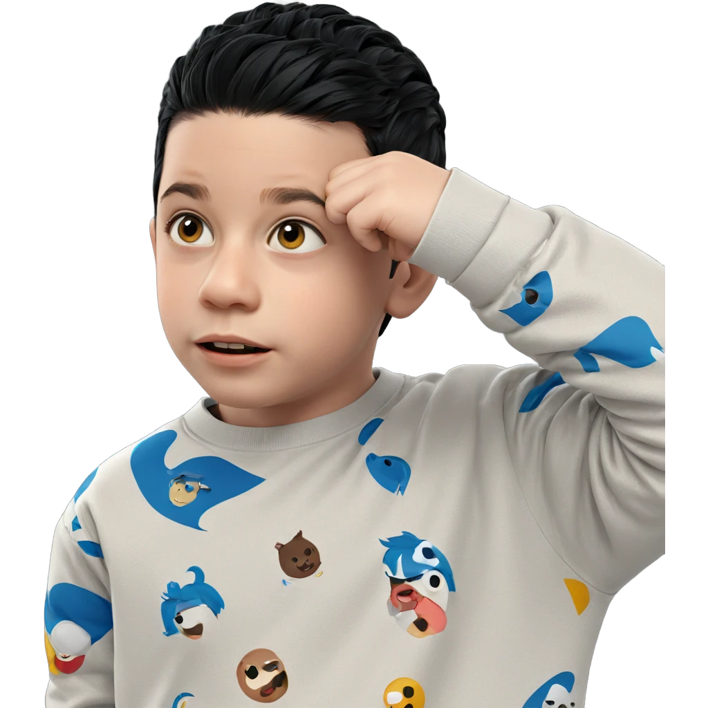 male portrait with black hair emoji