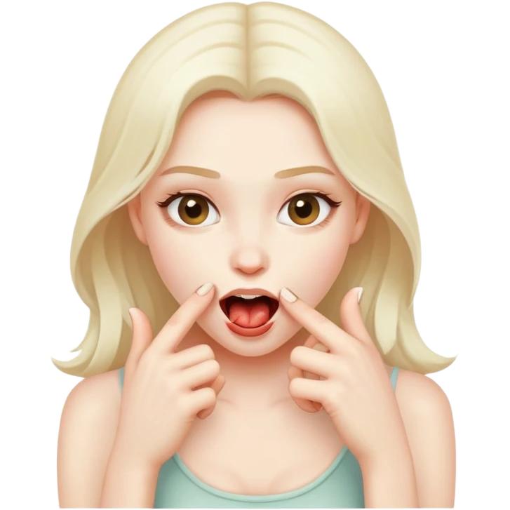 has a playful, flirty expression, biting its fingershas a playful, flirty expression, biting its fingers emoji