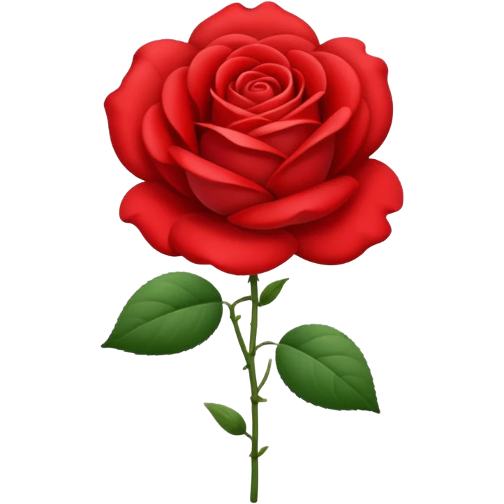 Rosa de color rojo y pequeña emoji