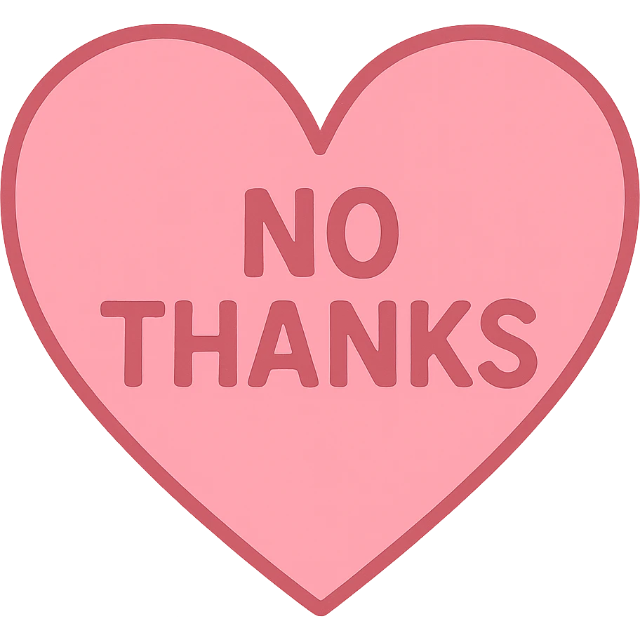 pink No thanks heart, remove background emoji