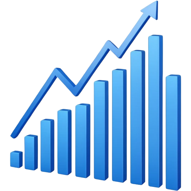 A sales graph with a steady trend emoji