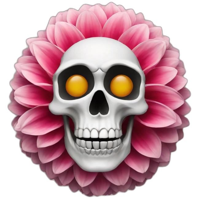 Skull in a dahlia flower emoji