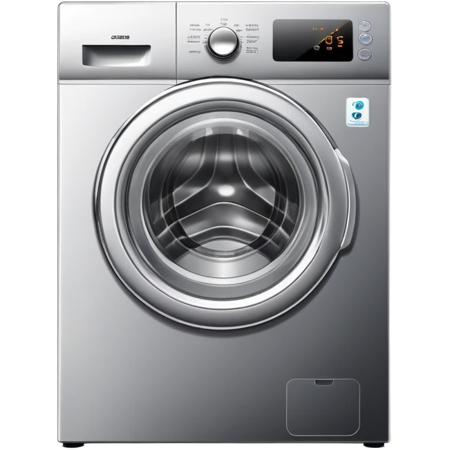 modern washing machine with digital display emoji