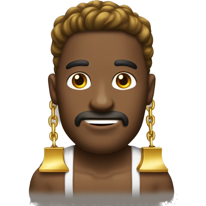 Un hombre con pasamontañas y una cadena de oro emoji