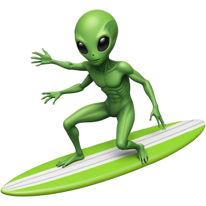 Alien on surfboard emoji