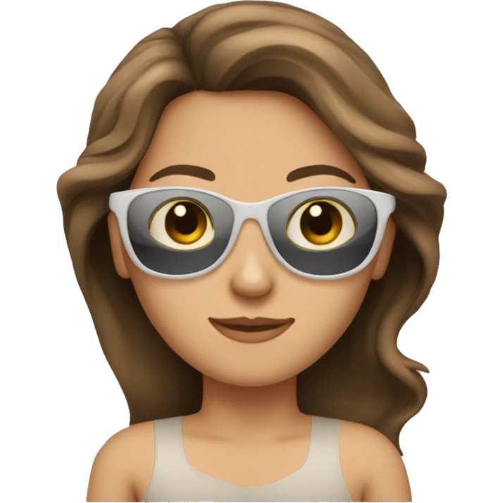 Brunette Locks, caucasian, and sunglasses emoji