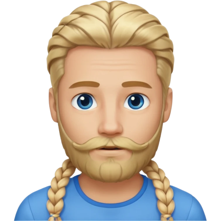 sakalı ve örgülü saçı olan sarışın adam emoji