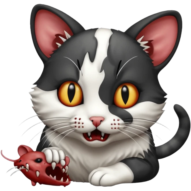 cat eating a mouse emoji