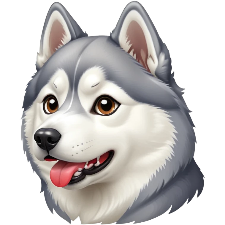 Un  husky siberiano con la lengua afuera emoji