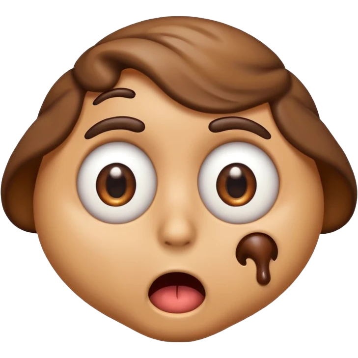 Shocked emoji with poop in his eyes emoji