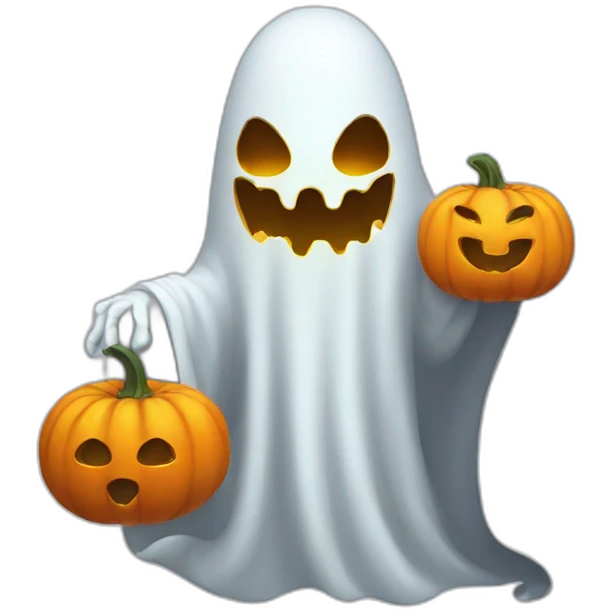 ghost holding pumpkin emoji