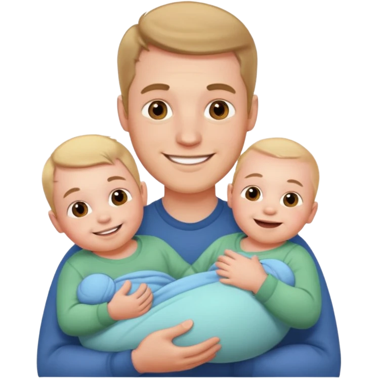 white man with three babies emoji