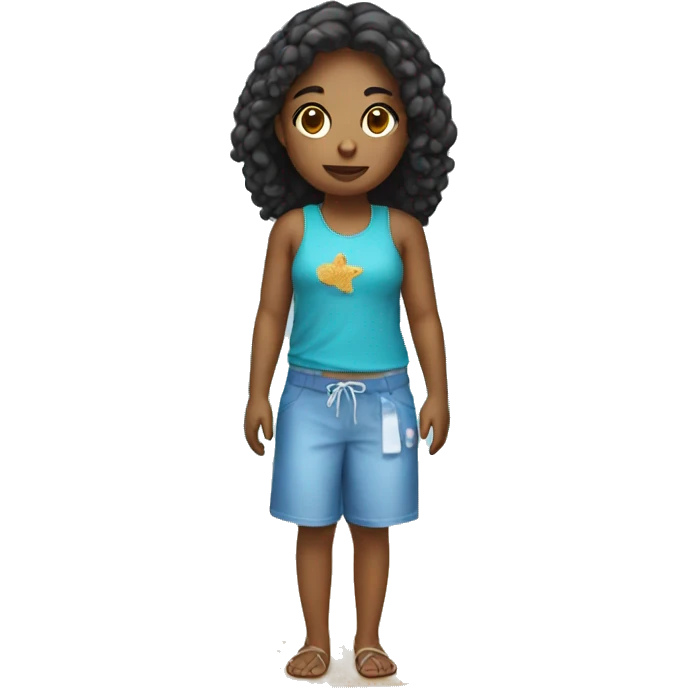 Girl wearing something in beach emoji