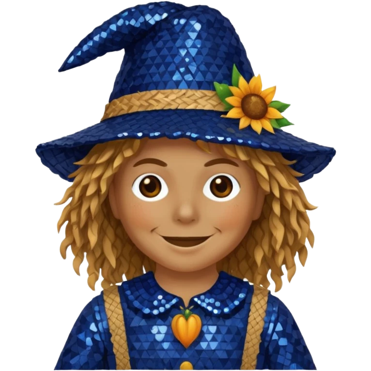 Scarecrow from Oz with dark blue sequin outfit emoji
