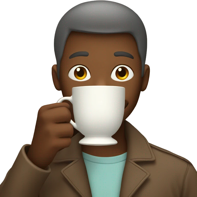 Holding a cup of tea in front of the face, so that the face is hidden emoji