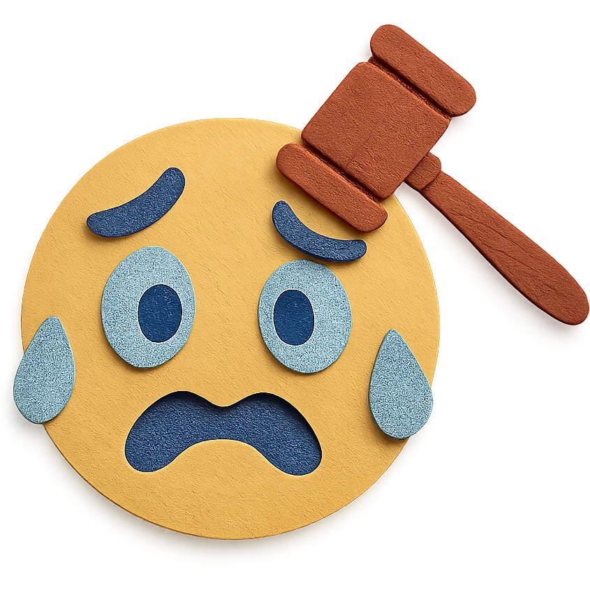 auction anxiety in paper craft style emoji