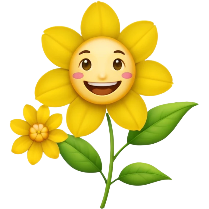 Normal emoji biting a flower emoji