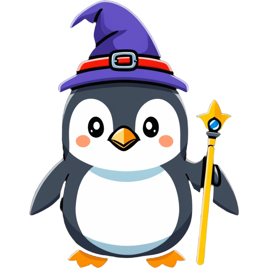 A penguin wizard emoji