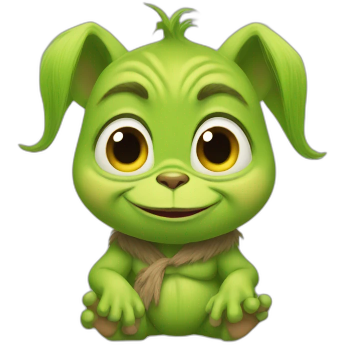 Japanese rounded baby Grinch  emoji