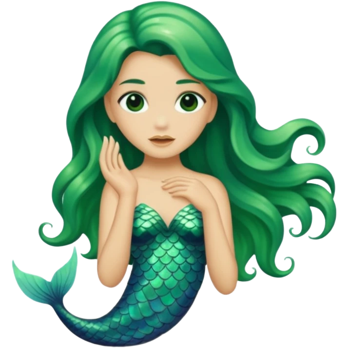 siren aesthetic fin green emoji