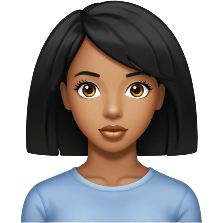Kelly Rowland with black hair emoji