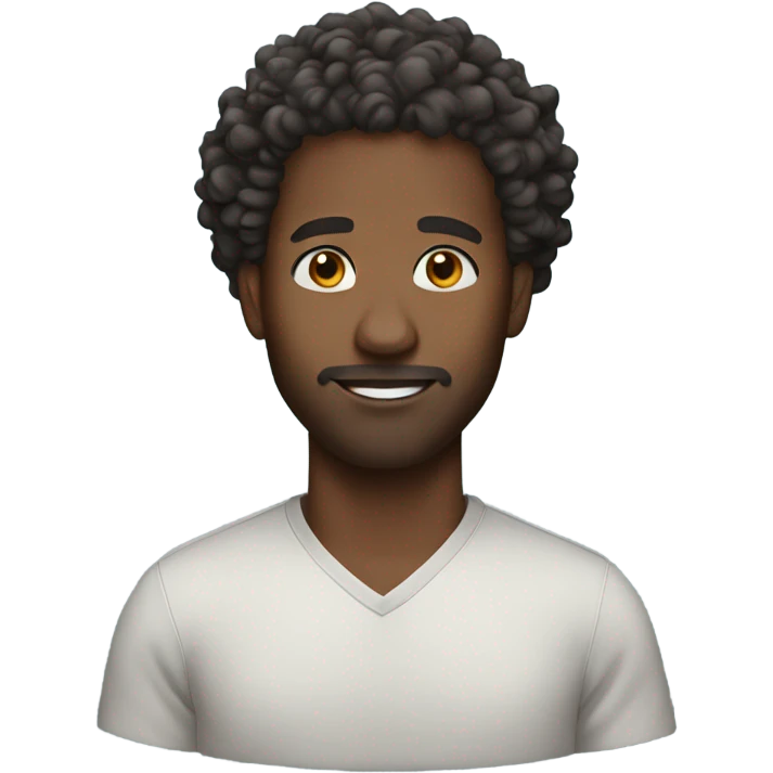 black man curly hair emoji