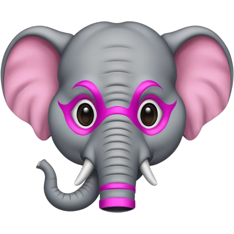 an elephant with pink mask
 emoji