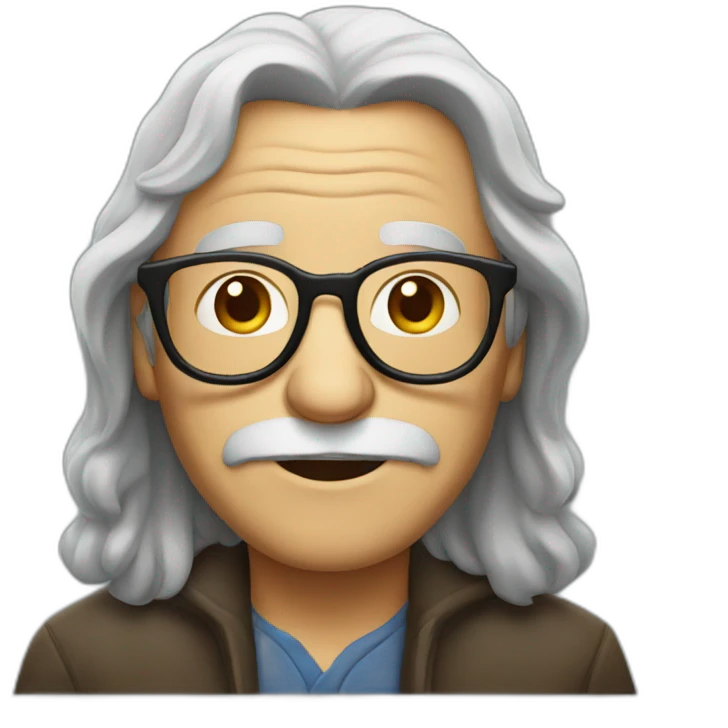 old man with glasses and long hair emoji