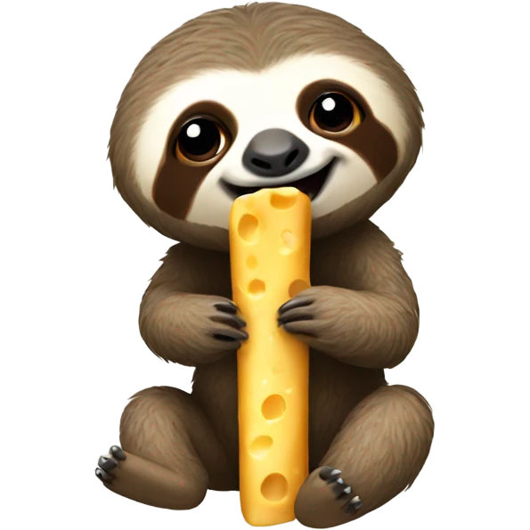 Baby sloth eating a cheese stick emoji