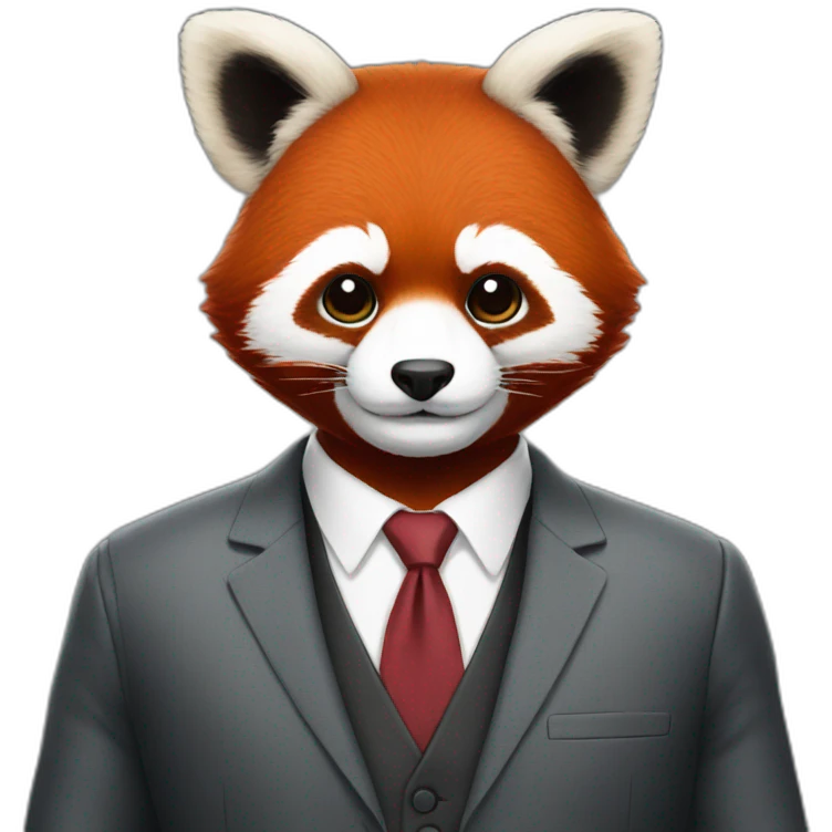 redpanda wearing a suit emoji
