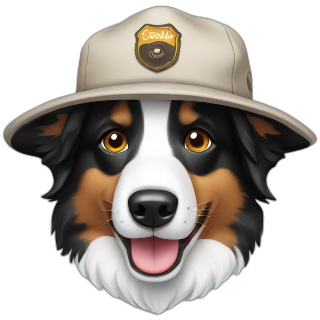 border collie with a cap emoji
