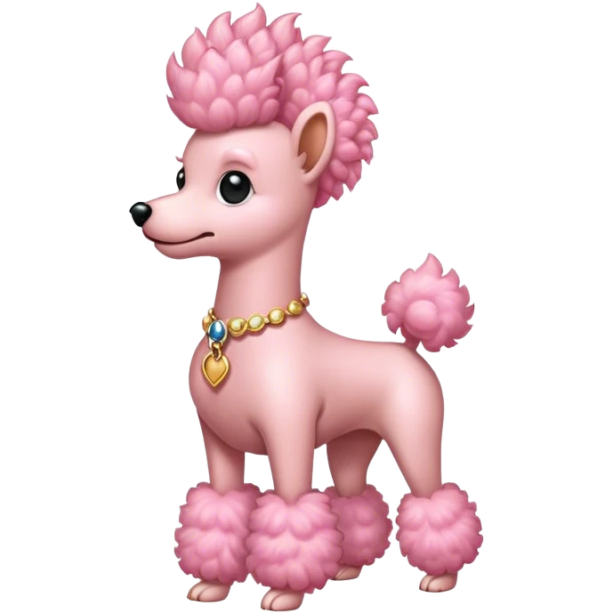 Pink poodle with Mohawk  emoji
